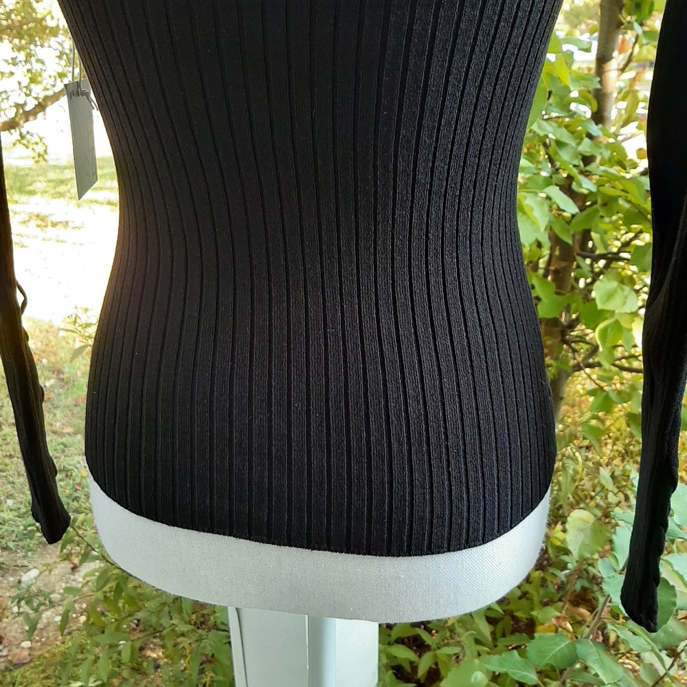 Black Ribbed Sweater Top - Picture 9 of 9